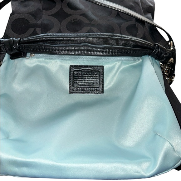 EUC Coach Kristin Black OPTIC Art Sateen Hobo Conv. Bag $378 - Picture 11 of 13